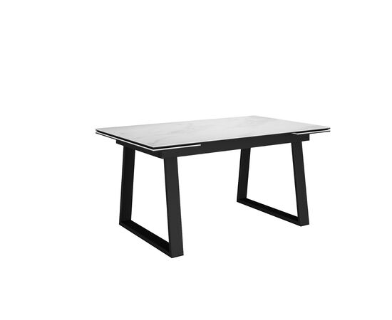 Стол DikLine DKZ160 Керамика Tianshan White (белый полуглянец)/подстолье черное/опоры черные (2 уп.), изображение 6 | Интернет магазин мебели и декора LifeDekor