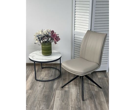 Стул YOHAN 360 град. поворот. HF017-09 Латте, экокожа / Черный, ®DISAUR, изображение 2 | Интернет магазин мебели и декора LifeDekor