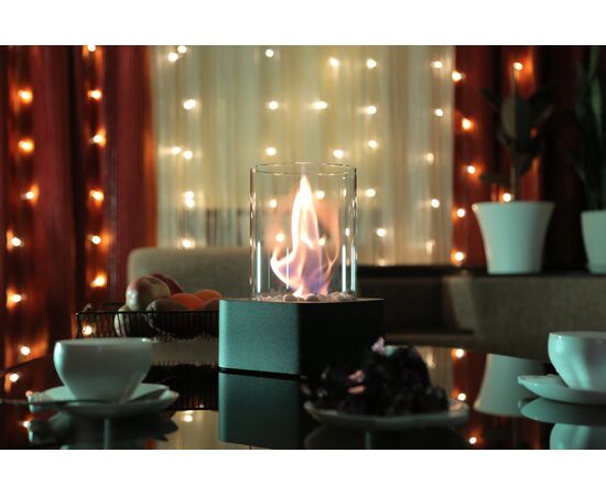 Биокамин настольный "SQUARE", 17x17x25,5 см, из металла, стекла, изображение 2 | Интернет магазин мебели и декора LifeDekor