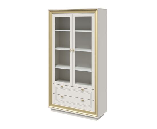 Шкаф с витриной «Прато» 2дв, зефир/миндаль | Интернет магазин мебели и декора LifeDekor