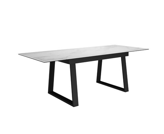 Стол DikLine DKZ160 Керамика Tianshan White (белый полуглянец)/подстолье черное/опоры черные (2 уп.), изображение 3 | Интернет магазин мебели и декора LifeDekor