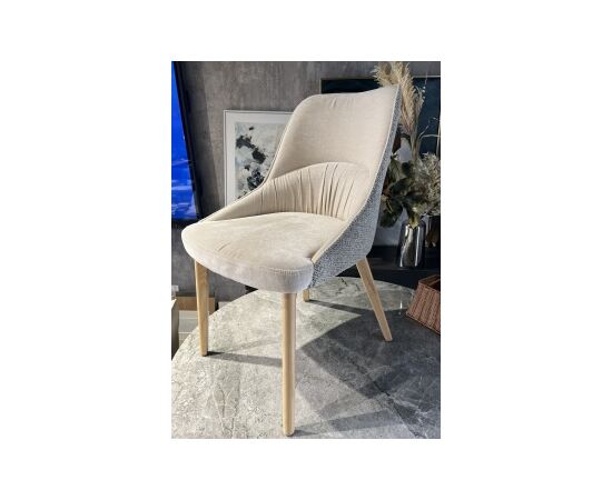 Стул ABI MOHAIR-103 светлый латте, ткань / Серый дуб, ®DISAUR | Интернет магазин мебели и декора LifeDekor