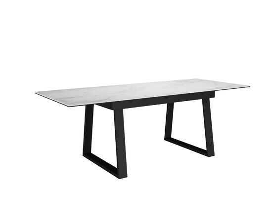 Стол DikLine DKZ160 Керамика Tianshan White (белый полуглянец)/подстолье черное/опоры черные (2 уп.), изображение 5 | Интернет магазин мебели и декора LifeDekor