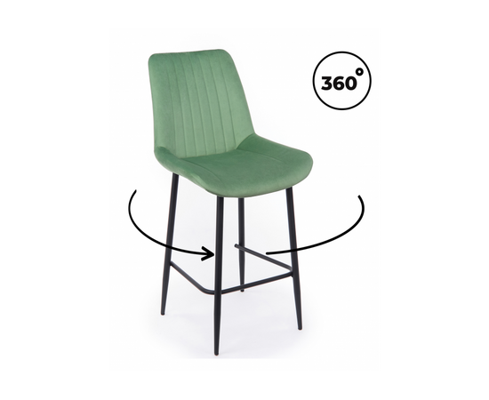 Барный стул Седа 360 фисташковый (zd 651) / черный np | Интернет магазин мебели и декора LifeDekor