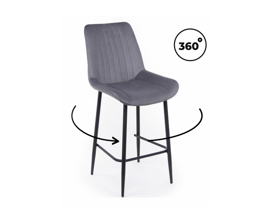 Барный стул Седа 360 темно-серый (zd 995) / черный np | Интернет магазин мебели и декора LifeDekor