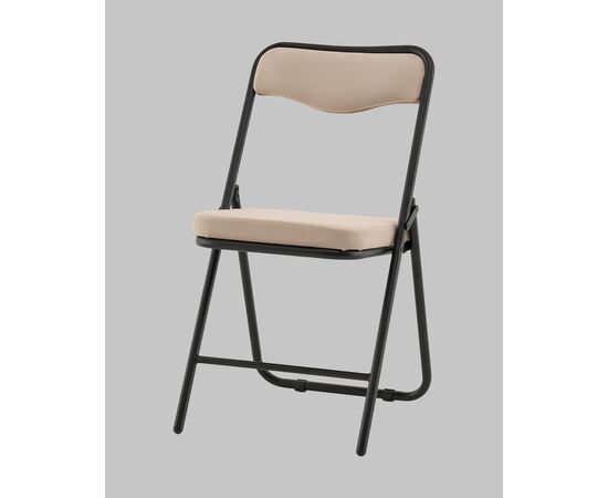 Стул складной Джонни велюр велютто бежевый каркас черный матовый, изображение 3 | Интернет магазин мебели и декора LifeDekor