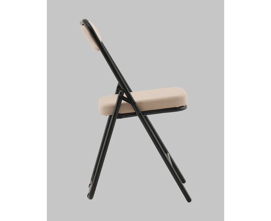 Стул складной Джонни велюр велютто бежевый каркас черный матовый, изображение 4 | Интернет магазин мебели и декора LifeDekor