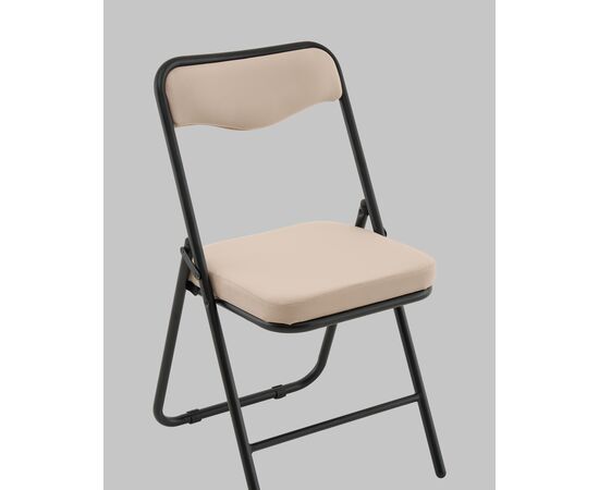 Стул складной Джонни велюр велютто бежевый каркас черный матовый, изображение 2 | Интернет магазин мебели и декора LifeDekor