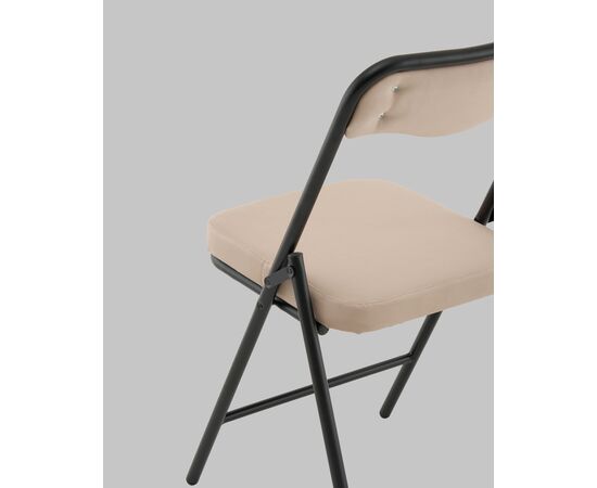 Стул складной Джонни велюр велютто бежевый каркас черный матовый, изображение 8 | Интернет магазин мебели и декора LifeDekor