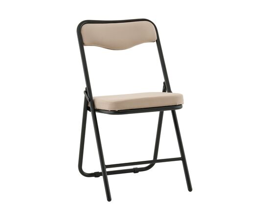 Стул складной Джонни велюр велютто бежевый каркас черный матовый | Интернет магазин мебели и декора LifeDekor