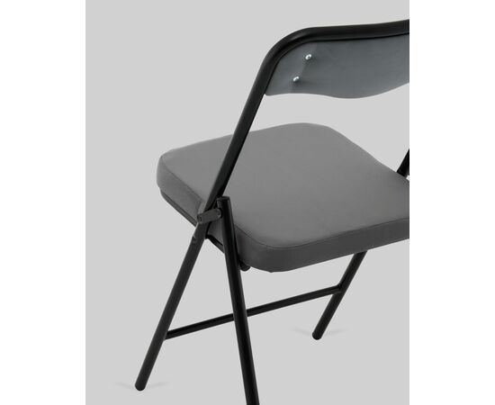 Стул складной Джонни велюр велютто темно-серый каркас черный матовый, изображение 7 | Интернет магазин мебели и декора LifeDekor