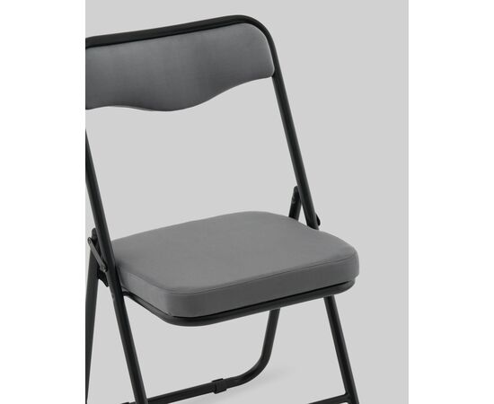 Стул складной Джонни велюр велютто темно-серый каркас черный матовый, изображение 8 | Интернет магазин мебели и декора LifeDekor
