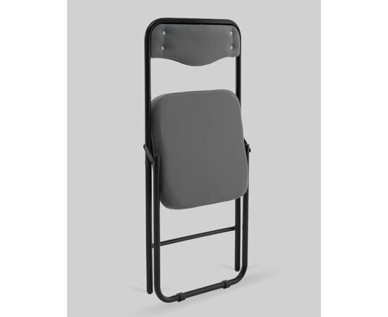 Стул складной Джонни велюр велютто темно-серый каркас черный матовый, изображение 9 | Интернет магазин мебели и декора LifeDekor