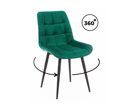 Стул на металлокаркасе Челси 360 К зеленый (zd 667) / черный np | Интернет магазин мебели и декора LifeDekor