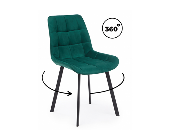 Стул на металлокаркасе Челси 360 П зеленый (zd 667) / черный np | Интернет магазин мебели и декора LifeDekor