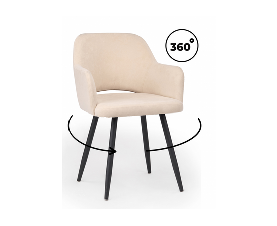 Стул на металлокаркасе Эолин 360 бежевый (glory 03) / черный | Интернет магазин мебели и декора LifeDekor