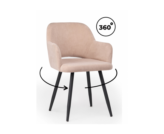 Стул на металлокаркасе Эолин 360 латте (glory 10) / черный | Интернет магазин мебели и декора LifeDekor