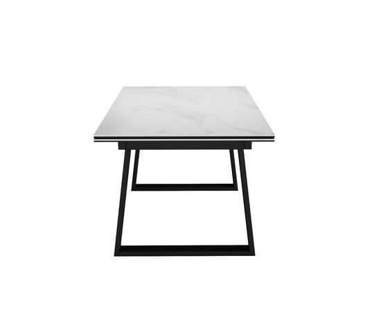 Стол DikLine DKZ160 Керамика Tianshan White (белый полуглянец)/подстолье черное/опоры черные (2 уп.), изображение 4 | Интернет магазин мебели и декора LifeDekor