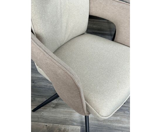Стул KINNET 360 град. поворот.  MOHAIR-110 / CASTEL-15 Бежевый,ткань/ Тем.-серый каркас, ®DISAUR, изображение 4 | Интернет магазин мебели и декора LifeDekor