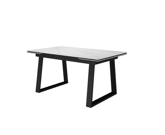 Стол DikLine DKZ160 Керамика Tianshan White (белый полуглянец)/подстолье черное/опоры черные (2 уп.), изображение 9 | Интернет магазин мебели и декора LifeDekor