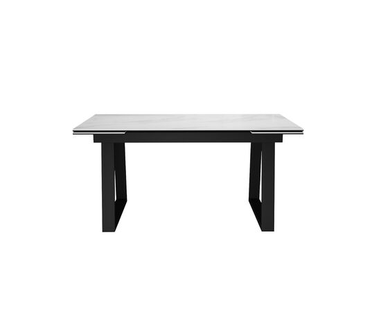 Стол DikLine DKZ160 Керамика Tianshan White (белый полуглянец)/подстолье черное/опоры черные (2 уп.), изображение 7 | Интернет магазин мебели и декора LifeDekor