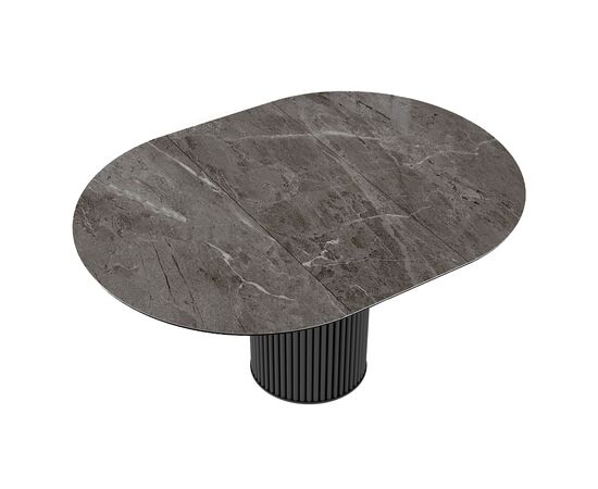 Стол DikLine AKRR120 Керамика Tundra Gris (темно-серый суперглянец)/подстолье черное/опоры черные (2 уп.), изображение 4 | Интернет магазин мебели и декора LifeDekor