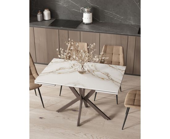 Стол раскладной Marmer 120-180*80*76 керамика капучино, изображение 4 | Интернет магазин мебели и декора LifeDekor