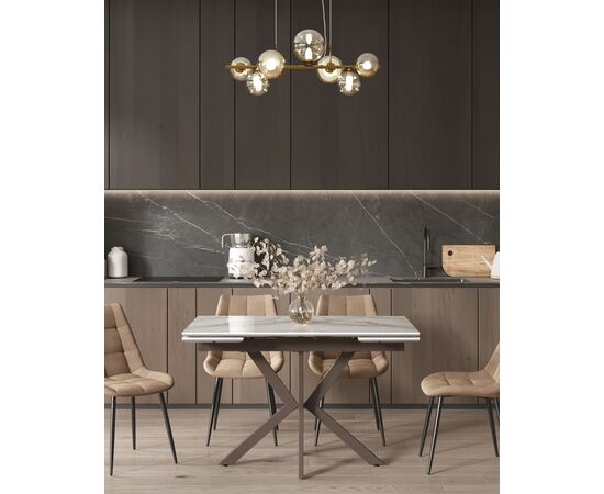 Стол раскладной Marmer 120-180*80*76 керамика капучино, изображение 3 | Интернет магазин мебели и декора LifeDekor