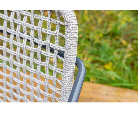 "Тунис" стул плетеный из роупа, каркас алюминий темно-серый (RAL7024), роуп светло-серый, изображение 7 | Интернет магазин мебели и декора LifeDekor