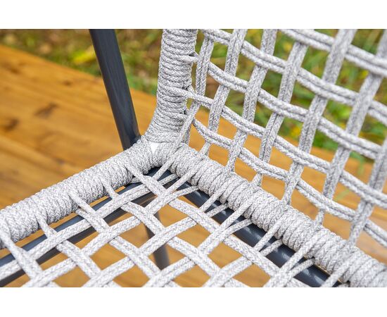 "Тунис" стул плетеный из роупа, каркас алюминий темно-серый (RAL7024), роуп светло-серый, изображение 8 | Интернет магазин мебели и декора LifeDekor