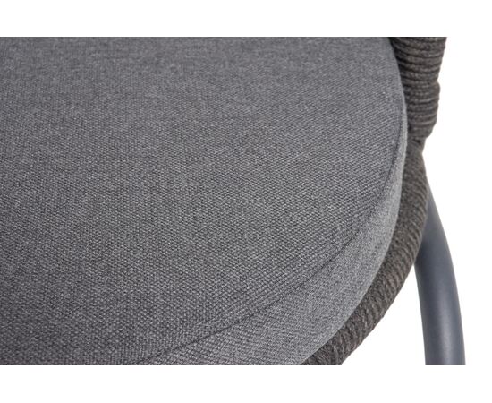 "Люксембург" стул плетеный из роупа, каркас из стали темно-серый (RAL7024) муар, роуп темно-серый круглый, ткань темно-серая 027, изображение 8 | Интернет магазин мебели и декора LifeDekor