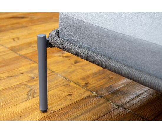 "Позитано" лежак плетеный из роупа, каркас алюминий темно-серый (RAL7024) муар, роуп темно-серый круглый, ткань темно-серая 027, изображение 9 | Интернет магазин мебели и декора LifeDekor