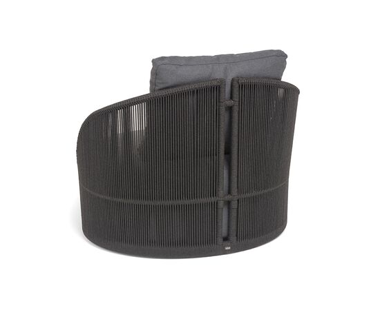 "Монтелла" кресло плетеное из роупа, каркас алюминий темно-серый (RAL7024) муар, роуп темно-серый круглый, ткань темно-серая 027, изображение 5 | Интернет магазин мебели и декора LifeDekor