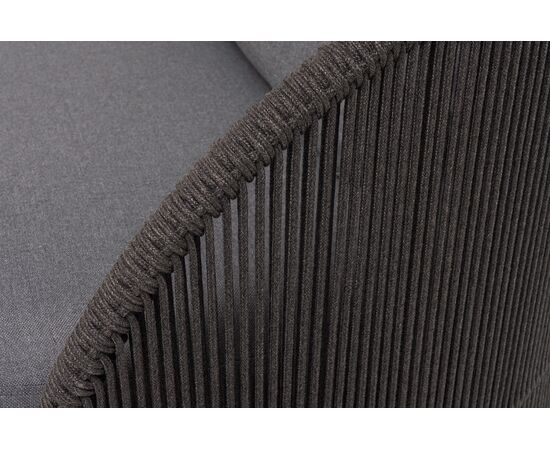 "Монтелла" кресло плетеное из роупа, каркас алюминий темно-серый (RAL7024) муар, роуп темно-серый круглый, ткань темно-серая 027, изображение 7 | Интернет магазин мебели и декора LifeDekor