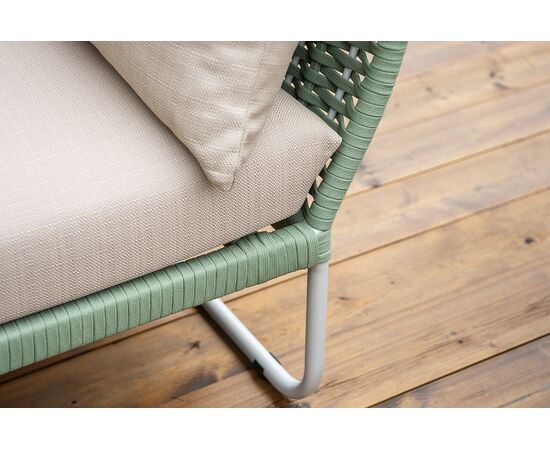 "Фиджи" лаунж-зона 5-местная плетеная из роупа (веревки), каркас алюминиевый светло-серый, роуп зеленый (4204), изображение 19 | Интернет магазин мебели и декора LifeDekor