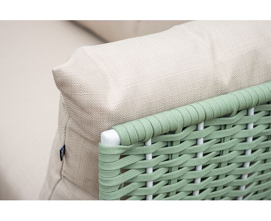 "Фиджи" лаунж-зона 5-местная плетеная из роупа (веревки), каркас алюминиевый светло-серый, роуп зеленый (4204), изображение 22 | Интернет магазин мебели и декора LifeDekor