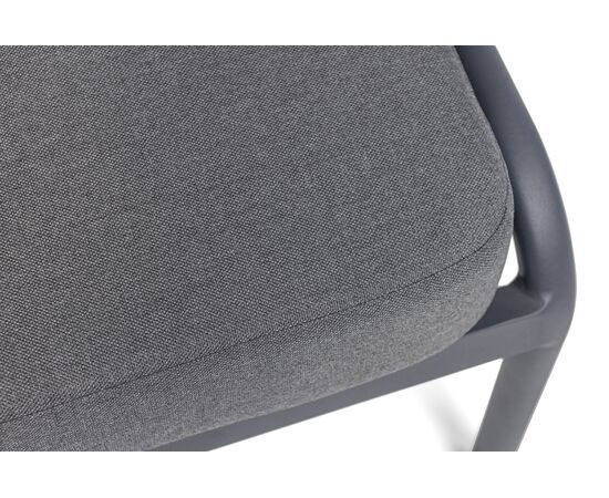 "Ронда" кресло плетеное из роупа, каркас алюминий темно-серый (RAL7024) муар, роуп серый 40 мм tex, ткань темно-серая 027, изображение 8 | Интернет магазин мебели и декора LifeDekor