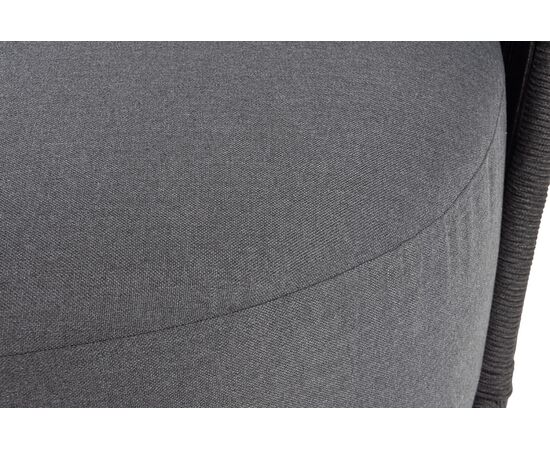 "Монтелла" диван 3-местный плетеный из роупа, каркас алюминий темно-серый (RAL7024) муар, роуп темно-серый круглый, ткань темно-серая 027, изображение 8 | Интернет магазин мебели и декора LifeDekor