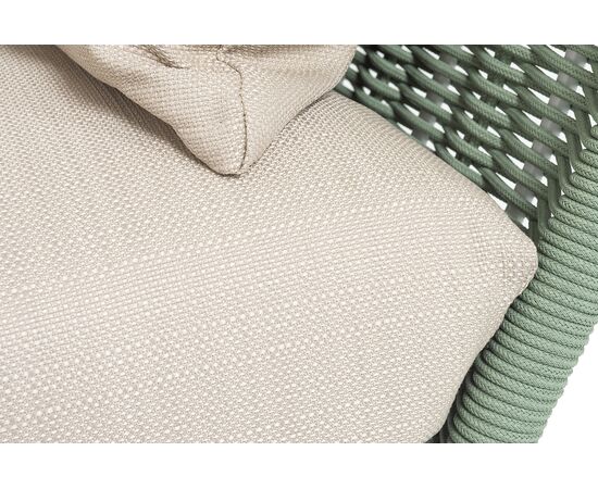 "Фиджи" диван 3-местный плетеный из роупа, каркас алюминий светло-серый (RAL7035) муар, роуп зеленый (4204) круглый tex, ткань Mossle бежевая, изображение 8 | Интернет магазин мебели и декора LifeDekor