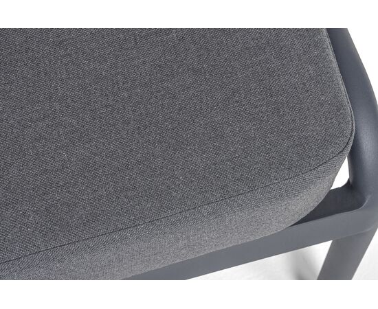 "Лугано" диван 3-местный плетеный из роупа, каркас алюминий темно-серый (RAL7024) муар, роуп темно-серый круглый, ткань темно-серая YB25-0027, изображение 8 | Интернет магазин мебели и декора LifeDekor