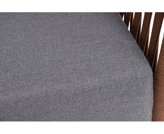 "Багамы" кресло плетеное из роупа, каркас алюминий коричневый (RAL8016) муар, роуп BZ23-ED31, ткань темно-серая 027, изображение 8 | Интернет магазин мебели и декора LifeDekor