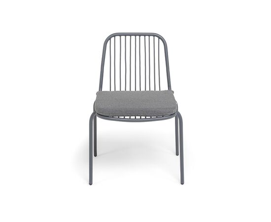 "Кастелло" стул плетеный из роупа, каркас из стали темно-серый (RAL7024) муар, ткань темно-серая 027, изображение 3 | Интернет магазин мебели и декора LifeDekor
