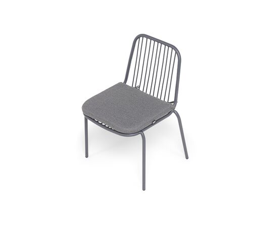 "Кастелло" стул плетеный из роупа, каркас из стали темно-серый (RAL7024) муар, ткань темно-серая 027, изображение 4 | Интернет магазин мебели и декора LifeDekor