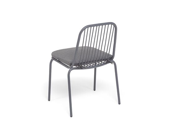 "Кастелло" стул плетеный из роупа, каркас из стали темно-серый (RAL7024) муар, ткань темно-серая 027, изображение 5 | Интернет магазин мебели и декора LifeDekor