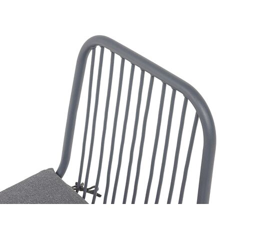 "Кастелло" стул плетеный из роупа, каркас из стали темно-серый (RAL7024) муар, ткань темно-серая 027, изображение 6 | Интернет магазин мебели и декора LifeDekor