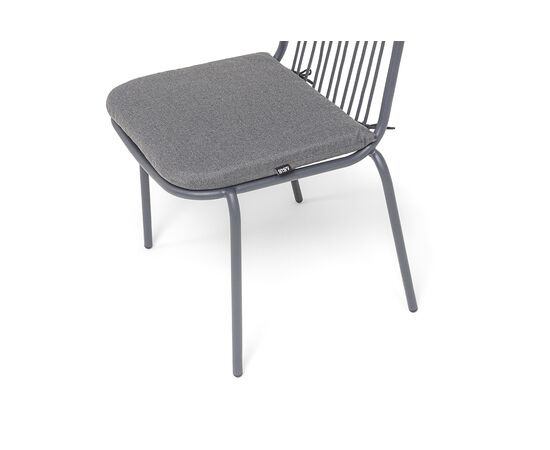 "Кастелло" стул плетеный из роупа, каркас из стали темно-серый (RAL7024) муар, ткань темно-серая 027, изображение 7 | Интернет магазин мебели и декора LifeDekor