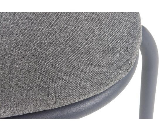 "Кастелло" стул плетеный из роупа, каркас из стали темно-серый (RAL7024) муар, ткань темно-серая 027, изображение 8 | Интернет магазин мебели и декора LifeDekor