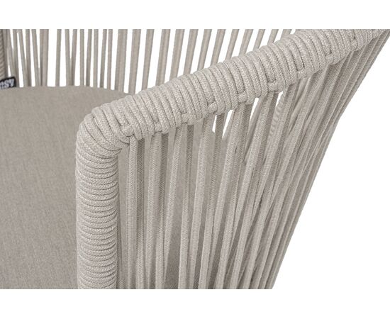 "Люксембург" стул плетеный из роупа, каркас из стали (RAL1013) муар, роуп бежевый круглый, ткань бежевая 15052, изображение 7 | Интернет магазин мебели и декора LifeDekor