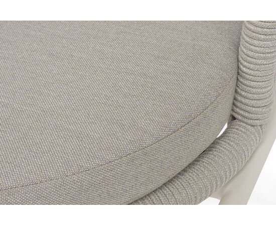 "Люксембург" стул плетеный из роупа, каркас из стали (RAL1013) муар, роуп бежевый круглый, ткань бежевая 15052, изображение 8 | Интернет магазин мебели и декора LifeDekor