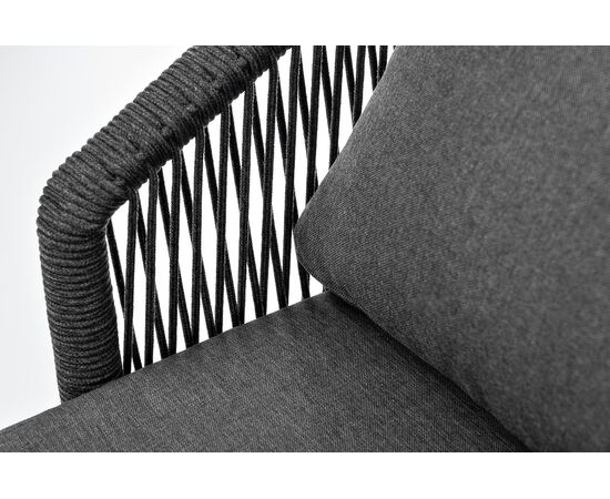 "Верона" кресло плетеное из роупа, каркас алюминий темно-серый (RAL7024) муар, роуп темно-серый круглый, ткань темно-серая 027, изображение 5 | Интернет магазин мебели и декора LifeDekor